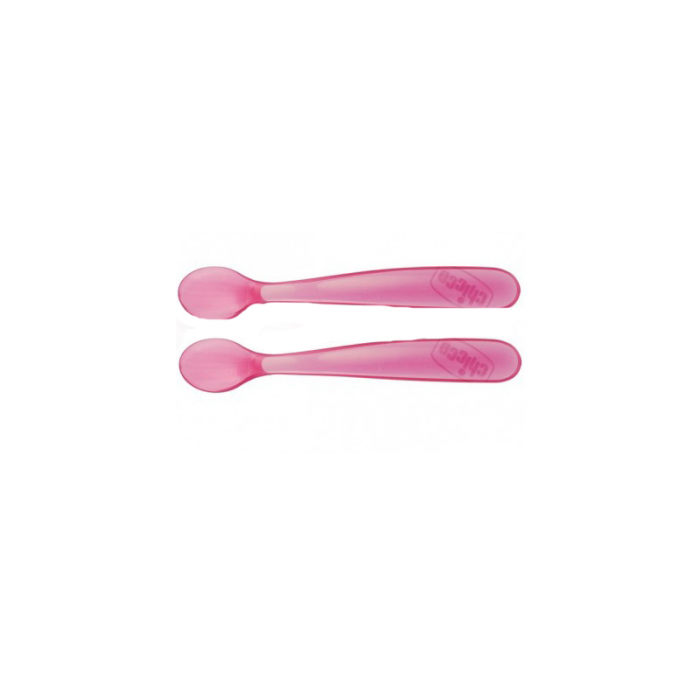 Set 2 lingurite din silicon 6 luni+ Chicco Softly Spoon 061846 [3]