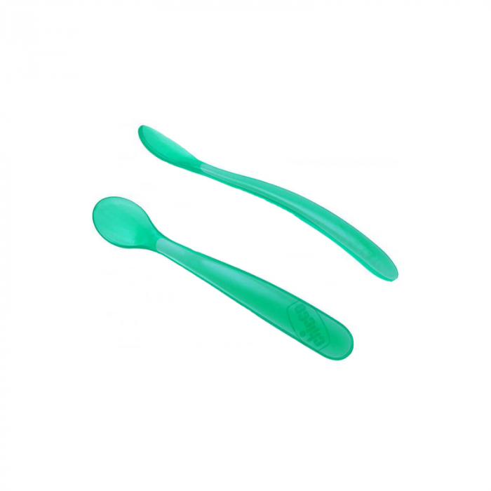 Set 2 lingurite din silicon 6 luni+ Chicco Softly Spoon 061853 [3]