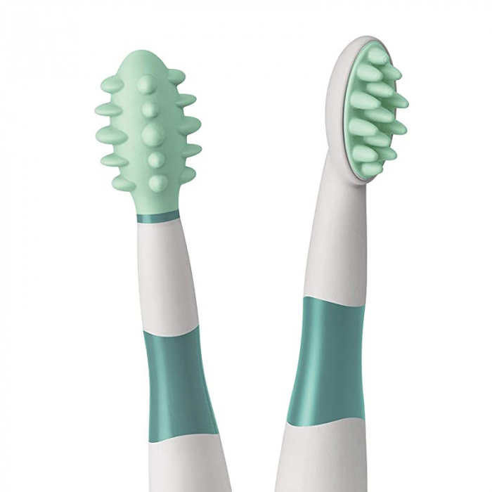 Set 2 perii cu inel de protectie 6+ luni Nuk 256205V, Verde [3]