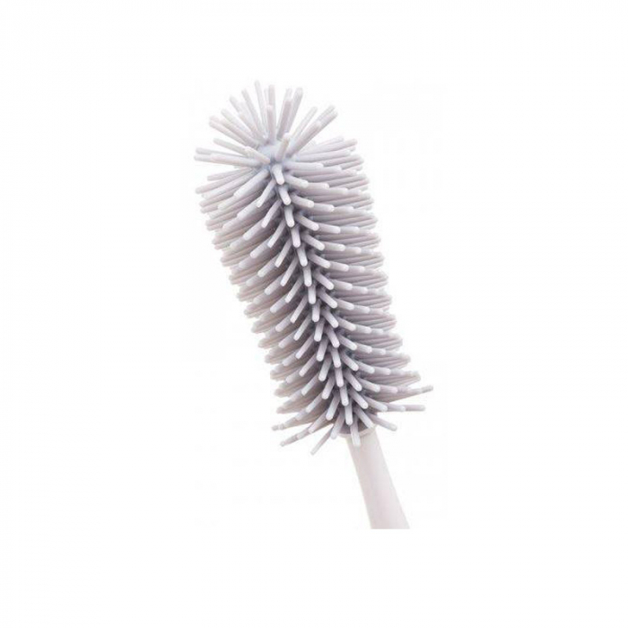 Set perie de silicon cu 3 varfuri pentru curatarea biberoanelor si a tetinelor Akuku A0512, Multicolor [4]
