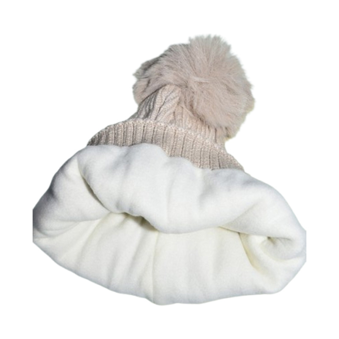 Set 2 piese, caciula groasa si fular, pentru baieti, Mini Junior CF1511B-48, Bej [3]