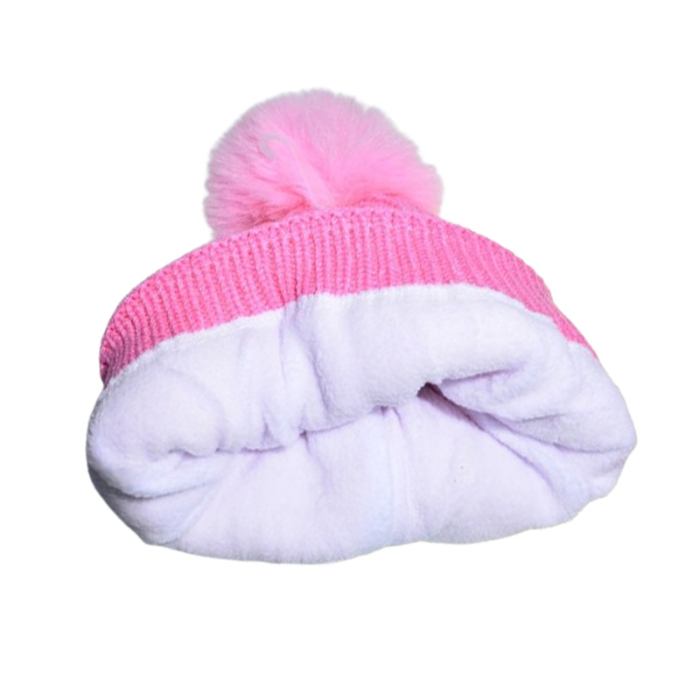 Set 2 piese, caciula groasa si fular, pentru fete, Mini Junior CF1511F-48, Fucsia [3]