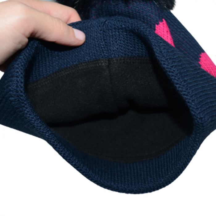 Set 2 piese caciula si fular pentru fete Gracek GR4321, Bleumarin [3]