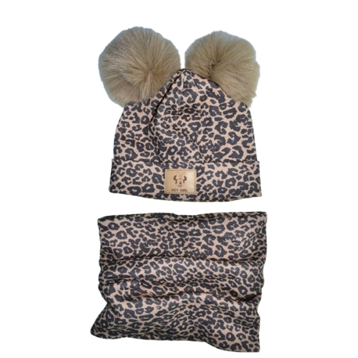 Set 2 piese caciula si guler, captusite cu fleece, pentru fete, Mini Junior C3010MLT-50, Multicolor [1]