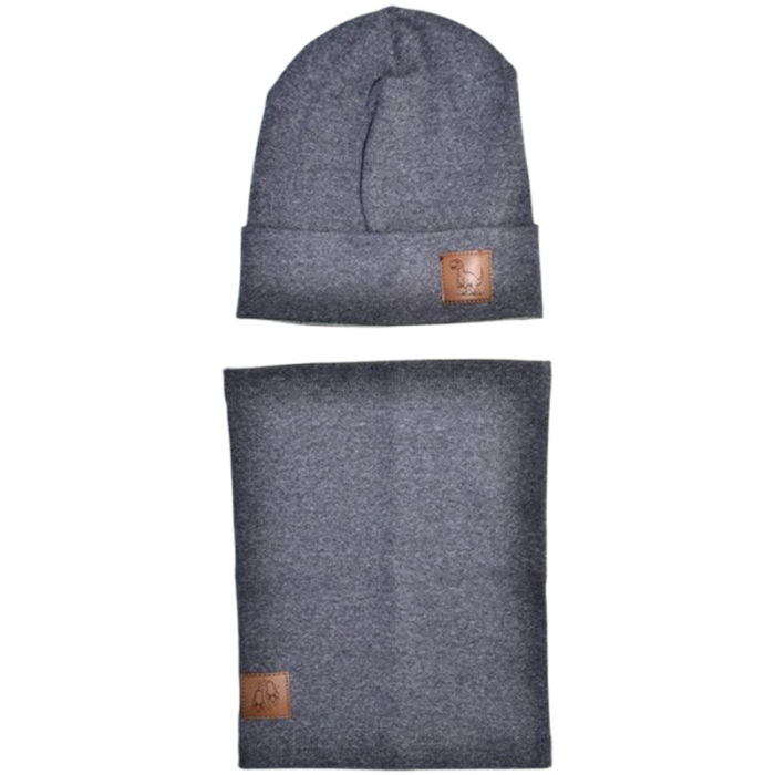 Set 2 piese caciula si guler, pentru baieti, Mini Junior C3010G-48, Gri [2]