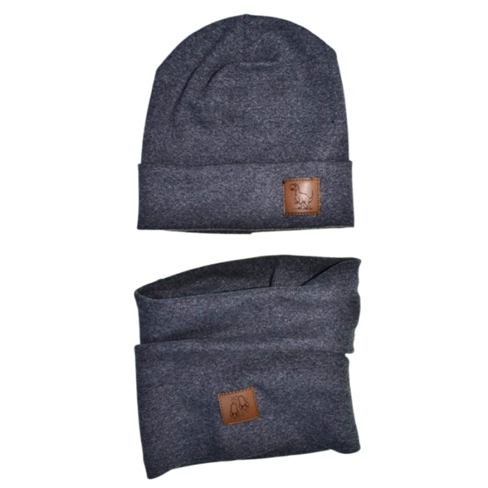 Set 2 piese caciula si guler, pentru baieti, Mini Junior C3010G-48, Gri [1]