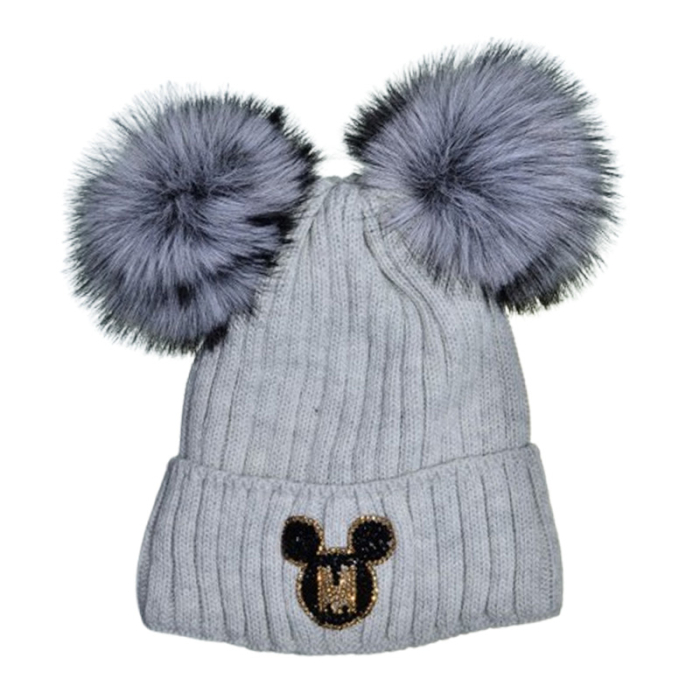 Set 2 piese caciula si guler pentru fete, Mini Junior C0111G2-6, Gri [3]