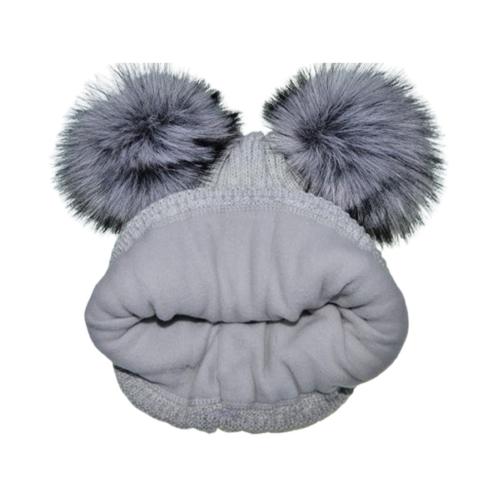 Set 2 piese caciula si guler pentru fete, Mini Junior C0111G2-6, Gri [4]