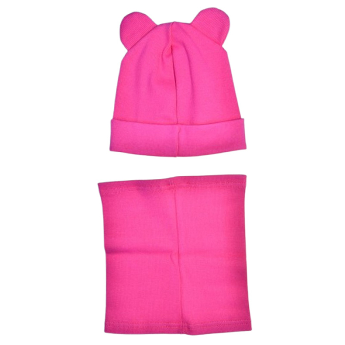 Set 2 piese caciula si guler, pentru fete, Mini Junior C3010F-46, Fucsia [3]