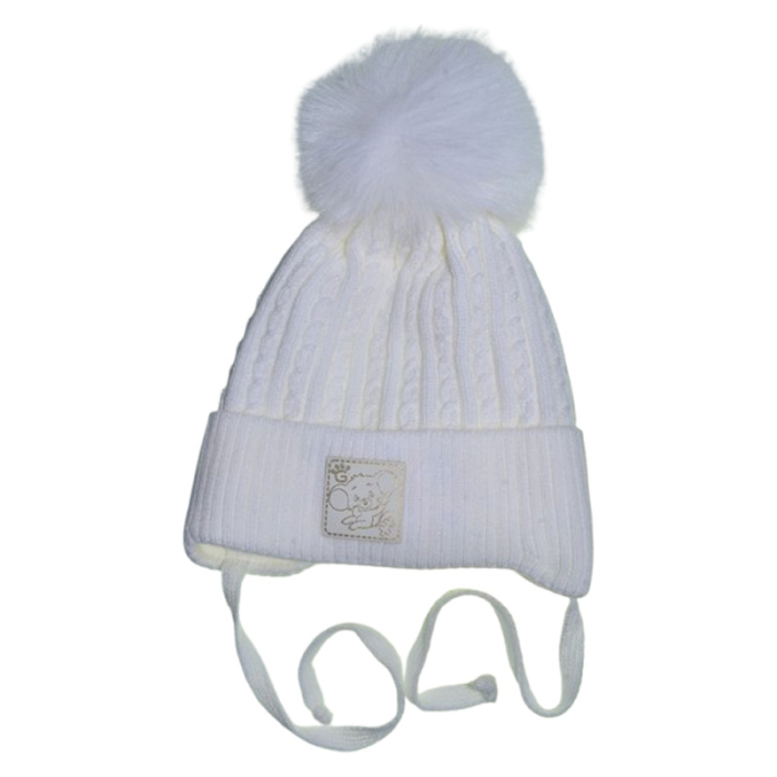 Set 2 piese caciula si guler pentru fete, Mini Junior CF3110A-6, Alb [3]