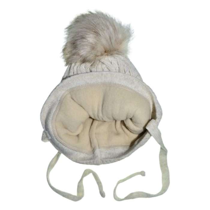 Set 2 piese caciula si guler pentru fete, Mini Junior CF3110C-6, Crem [4]