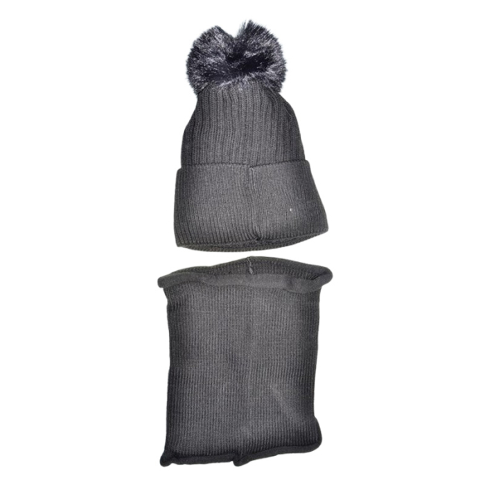 Set 2 piese caciula si guler pentru fete, Mini Junior CF3110N-6, Negru [2]