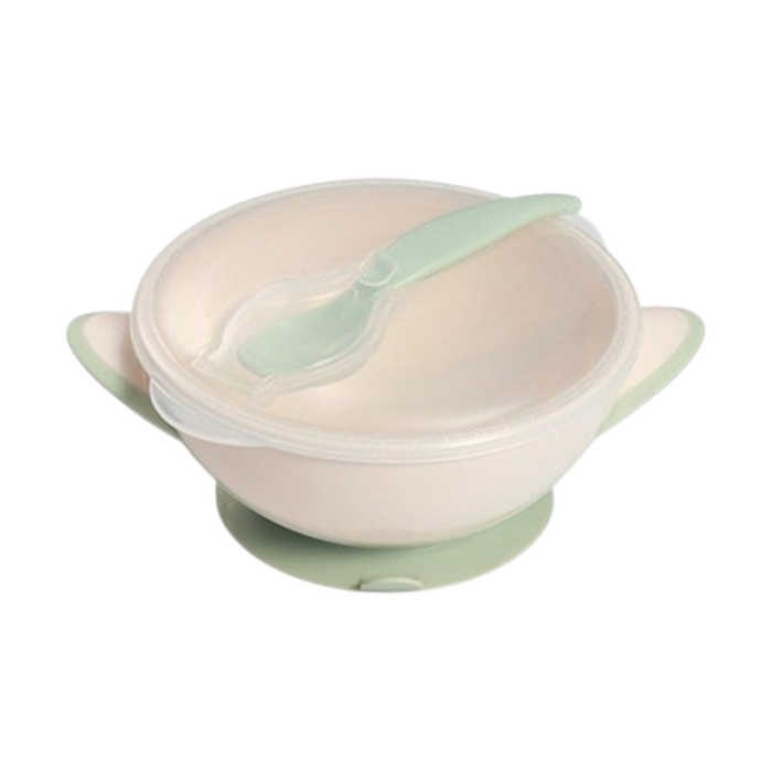 Set 2 piese castron si lingurita, 300 ml, BabyOno 1063/07, Verde [1]