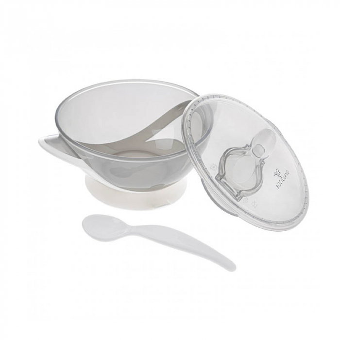 Set 2 piese castron si lingurita Bocioland 175451, Gri [2]