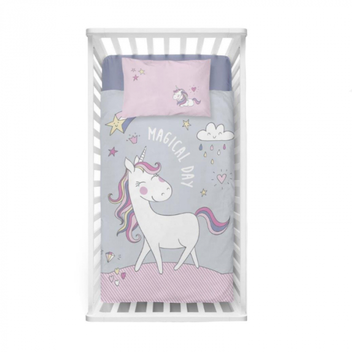 Set 2 piese lenjerie de pat cu 2 fete Detexpol 2929 B, Multicolor [2]