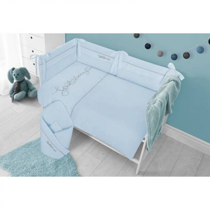 Set 3 piese lenjerie de pat pentru copii 100 x 135 cm Sweet Dreams Belisima P02-0538, Albastru [5]