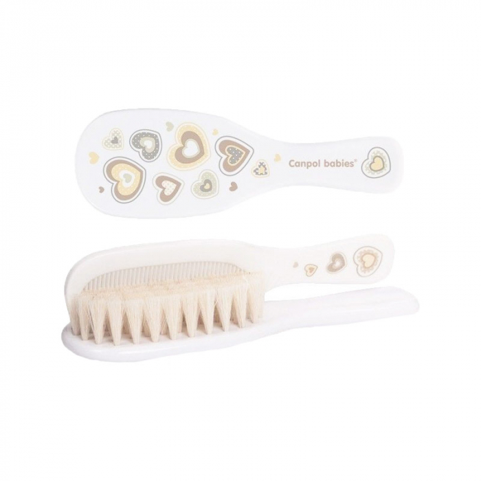 Set 2 piese perie si pieptan Canpol Babies 7/406ALB, Alb [3]