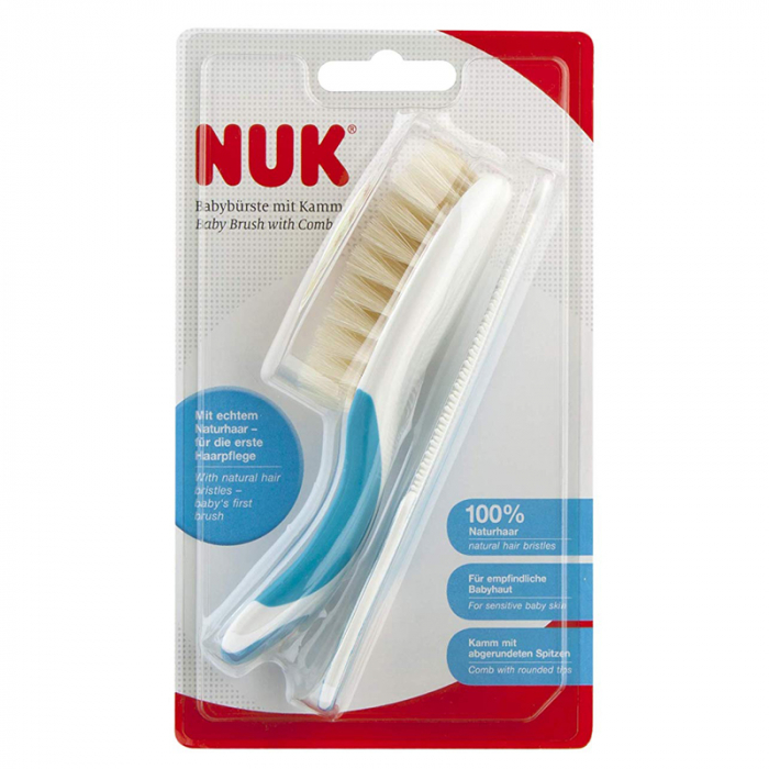 Set 2 piese perie si piepten Nuk 256236-A, Albastru [2]