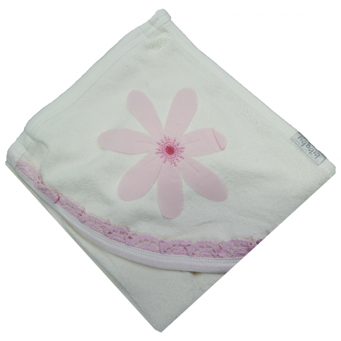 Set 2 piese prosop cu gluga 85 x 90 cm si manusa pentru fete BiBaby 66184, Roz [2]