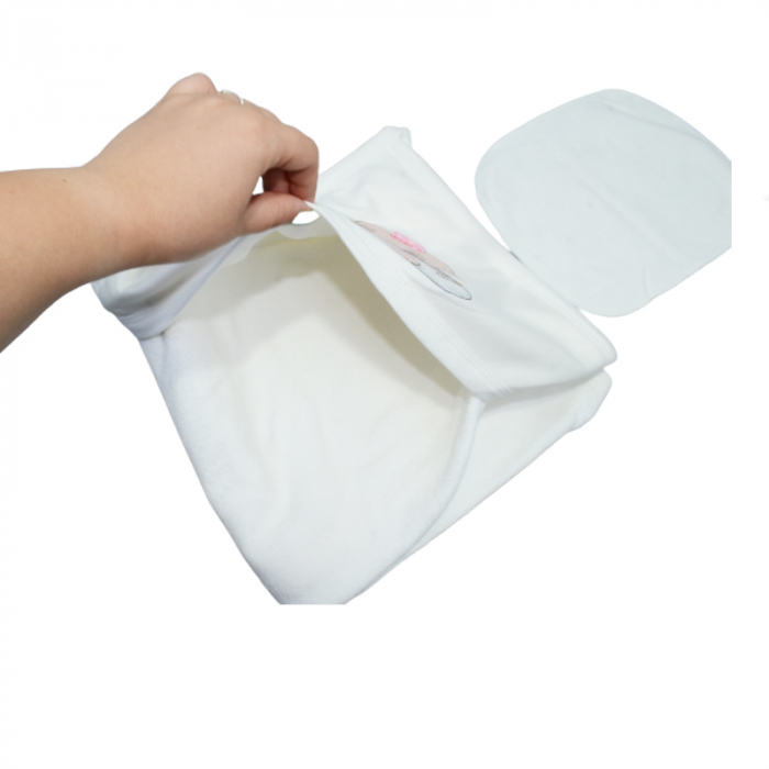 Set 2 piese prosop cu gluga 90 x 100 si batista Mini Junior BBY-27, Alb [4]