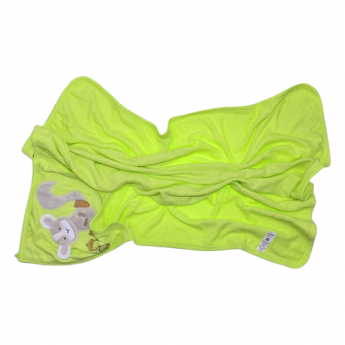 Set 2 piese, prosop cu gluga si batista, pentru baieti, 85 x 80 cm Mini Junior PRS747, Verde [4]