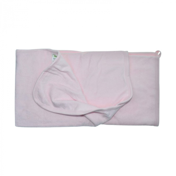 Set 2 piese, prosop cu gluga si batista, pentru baieti, 95 x 80 cm, Mini Junior PRS0109R, Roz [3]