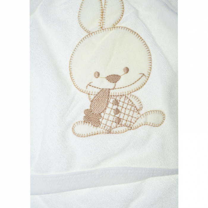 Set 2 piese prosop cu gluga si manusa pentru copii 100 x 70 cm Mini Junior P040823, Alb [4]