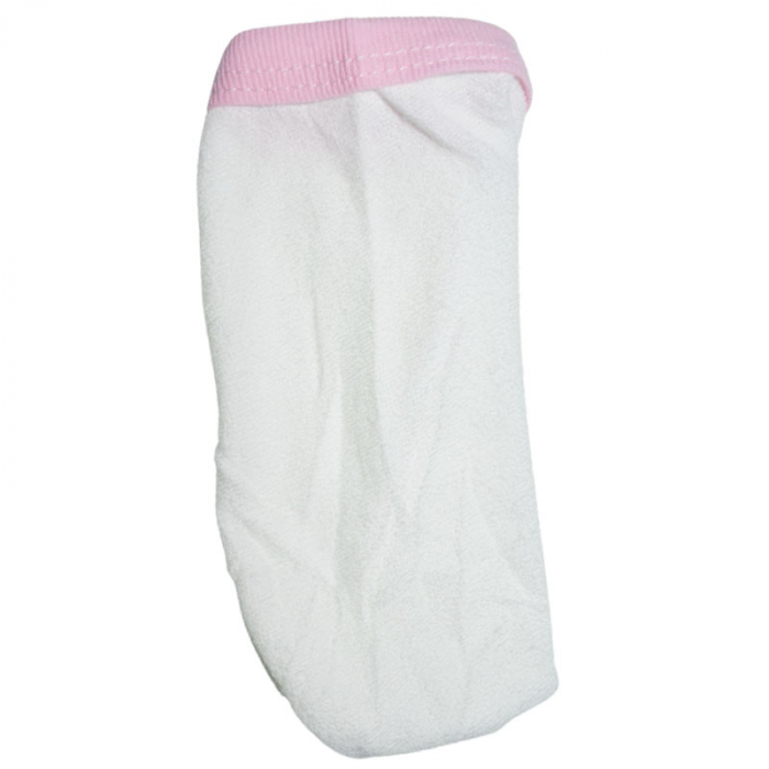 Set 2 piese prosop cu gluga si manusa pentru fete 100 x 70 cm Mini Junior P040823-2, Alb [2]