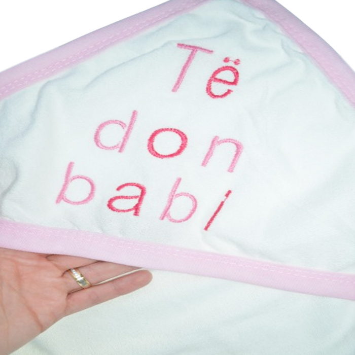 Set 2 piese prosop cu gluga si manusa pentru fete Mini Junior PPB115, Alb [4]