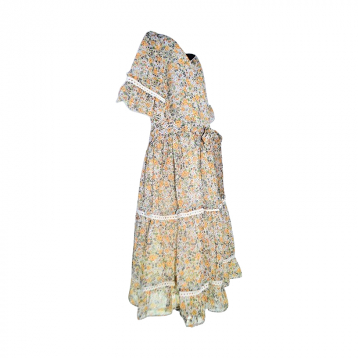 Set rochie cu maneca scurta, cu imprimeu floral si geanta pentru fete, Blueberry's 6629, Multicolor [4]