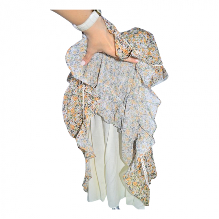 Set rochie cu maneca scurta, cu imprimeu floral si geanta pentru fete, Blueberry's 6629, Multicolor [7]