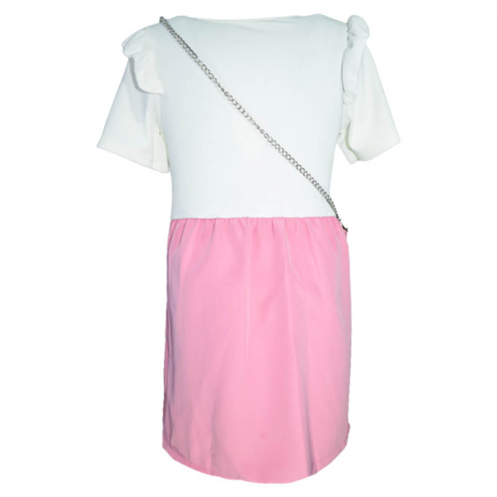 Set 2 piese rochie eleganta cu maneca scurta si geanta pentru fete New Collection 270323-46, Roz [2]