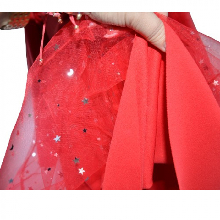 Rochie cu maneca lunga  pentru fete Minijunior T8391, Rosu [5]