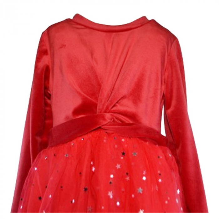 Rochie cu maneca lunga  pentru fete Minijunior T8391, Rosu [4]