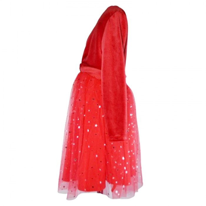 Rochie cu maneca lunga  pentru fete Minijunior T8391, Rosu [2]