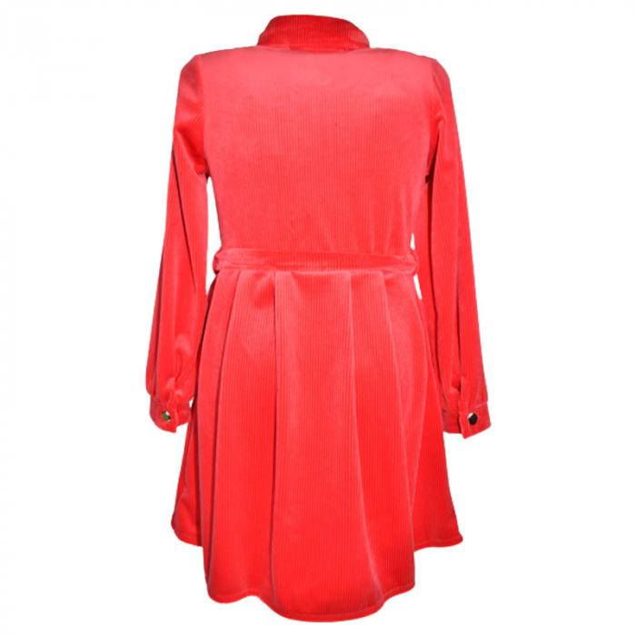 Rochie eleganta din catifea cu maneca lunga pentru fete Tylkomet 071123, Rosu [2]