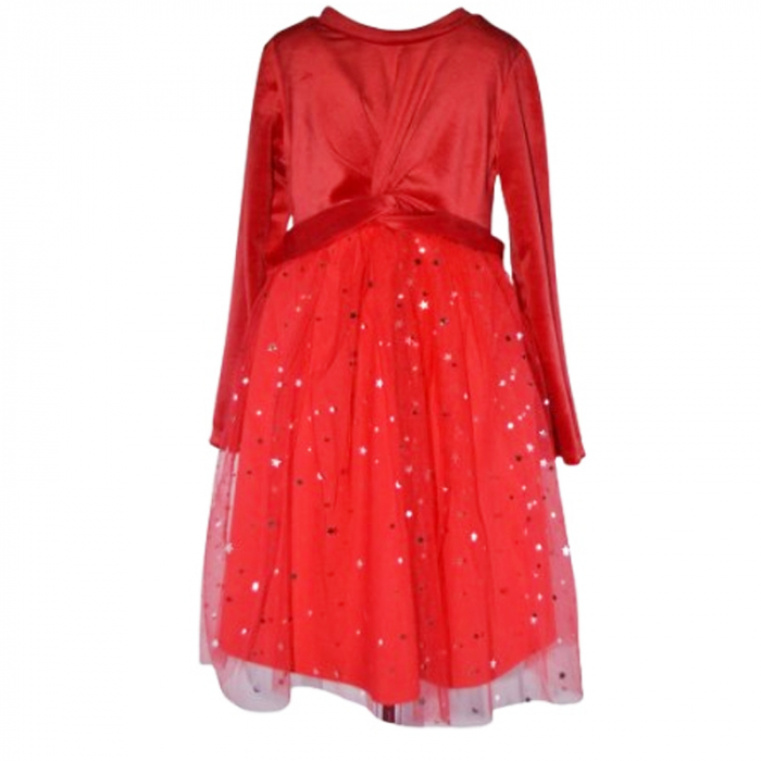 Rochie cu maneca lunga  pentru fete Minijunior T8391, Rosu [1]