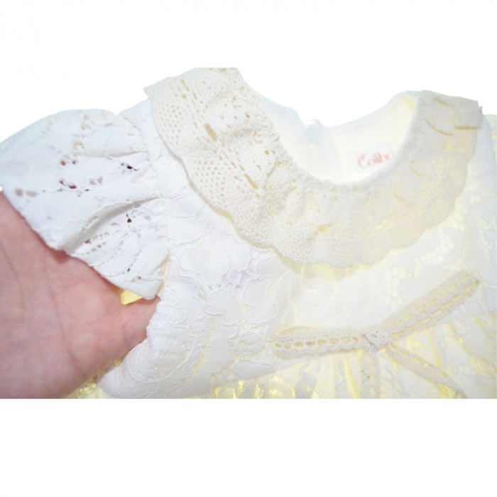 Set 2 piese rochie eleganta si bentita pentru fete Colibri RCLB-1, Crem [4]