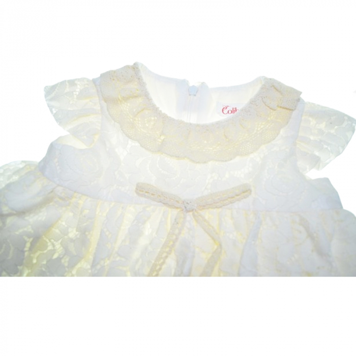 Set 2 piese rochie eleganta si bentita pentru fete Colibri RCLB-1, Crem [3]