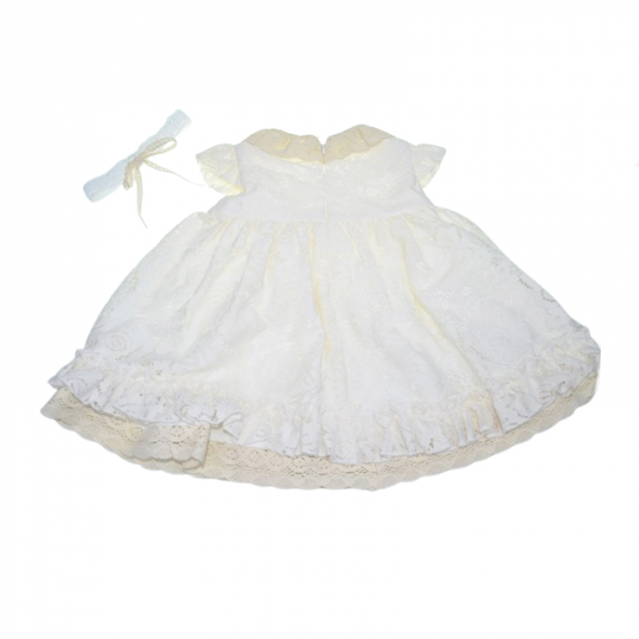 Set 2 piese rochie eleganta si bentita pentru fete Colibri RCLB-1, Crem [5]