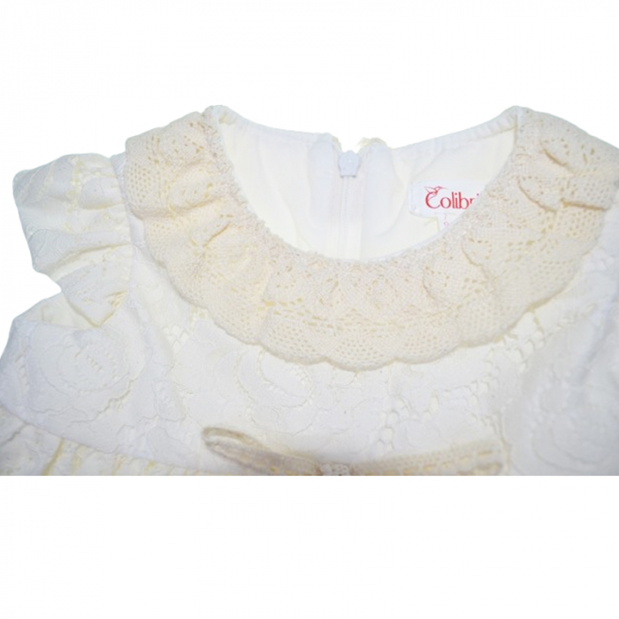 Set 2 piese rochie eleganta si bentita pentru fete Colibri RCLB-1, Crem [8]