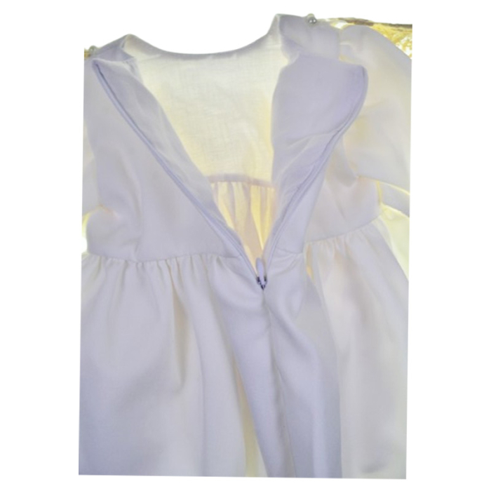 Set 2 piese, rochie eleganta si bentita, pentru botez, pentru fete, Gabrielle Bebe CA562058, Alb [7]