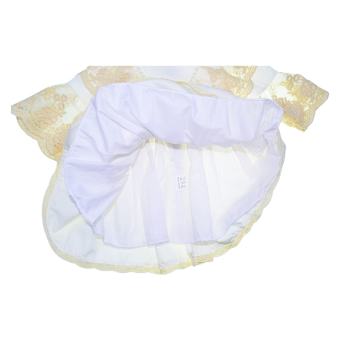 Set 2 piese, rochie eleganta si bentita, pentru botez, pentru fete, Gabrielle Bebe CA562058, Alb [8]