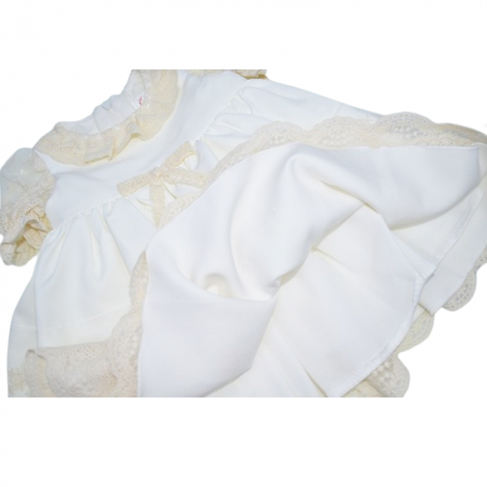 Set 2 piese rochie eleganta si bentita pentru fete Colibri RCLB-2, Alb [8]