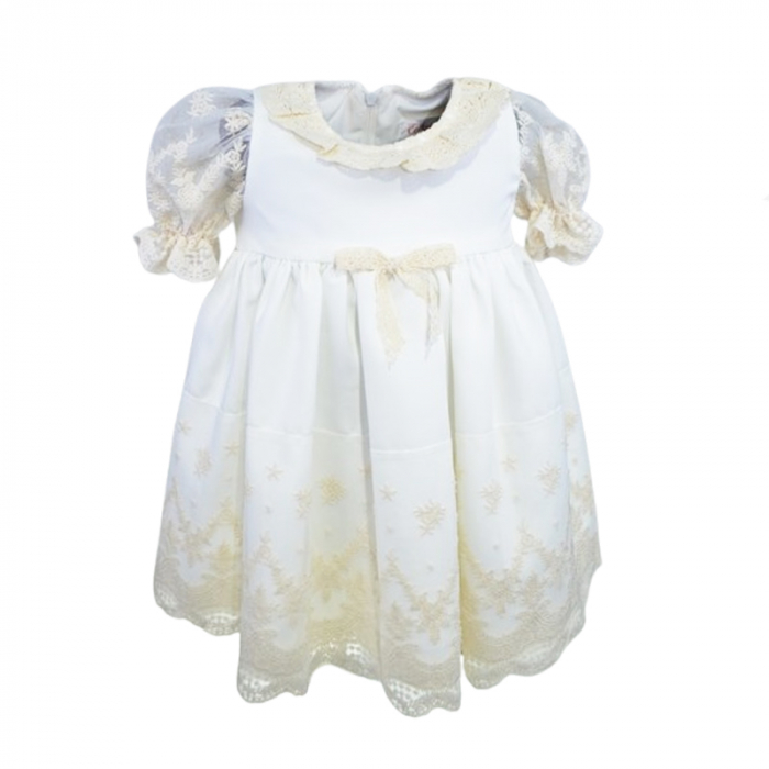 Set 2 piese rochie eleganta si bentita pentru fete Colibri RCLB-2, Alb [2]