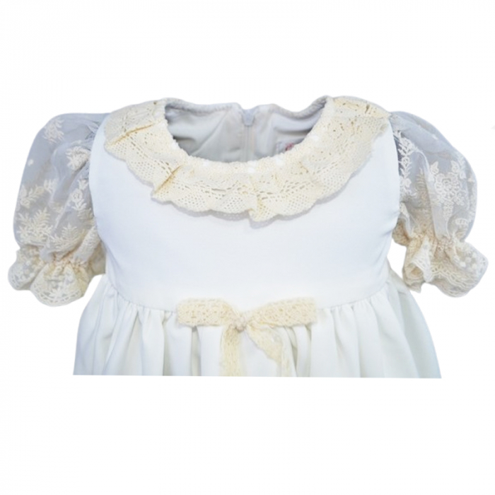 Set 2 piese rochie eleganta si bentita pentru fete Colibri RCLB-2, Alb [4]