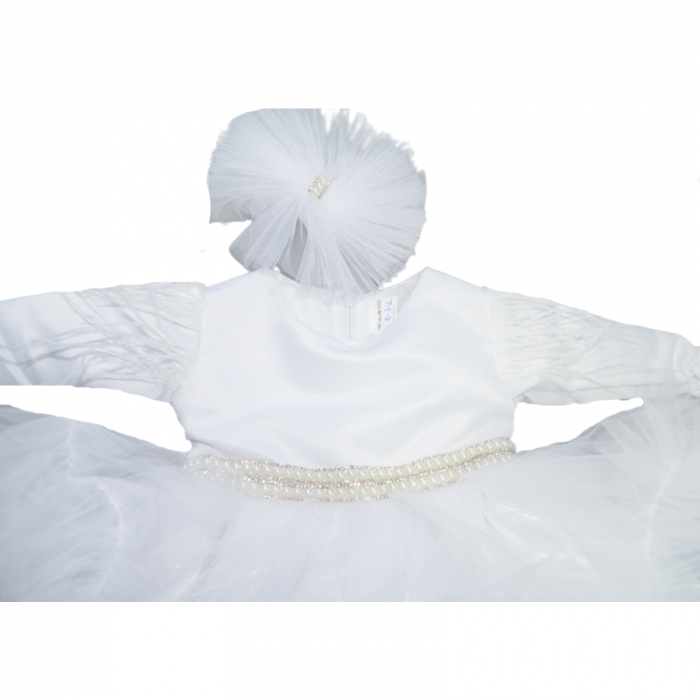 Set 2 piese rochie eleganta si bentita pentru fete Micul Vip SBF-2, Alb [3]