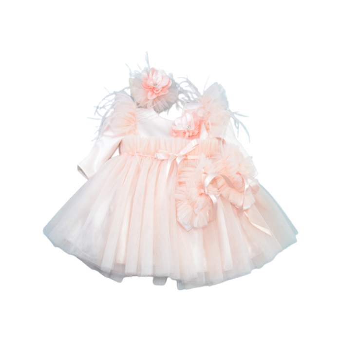 Set 3 piese rochie eleganta pentru fete Micul Vip SBF-3, Roz [3]