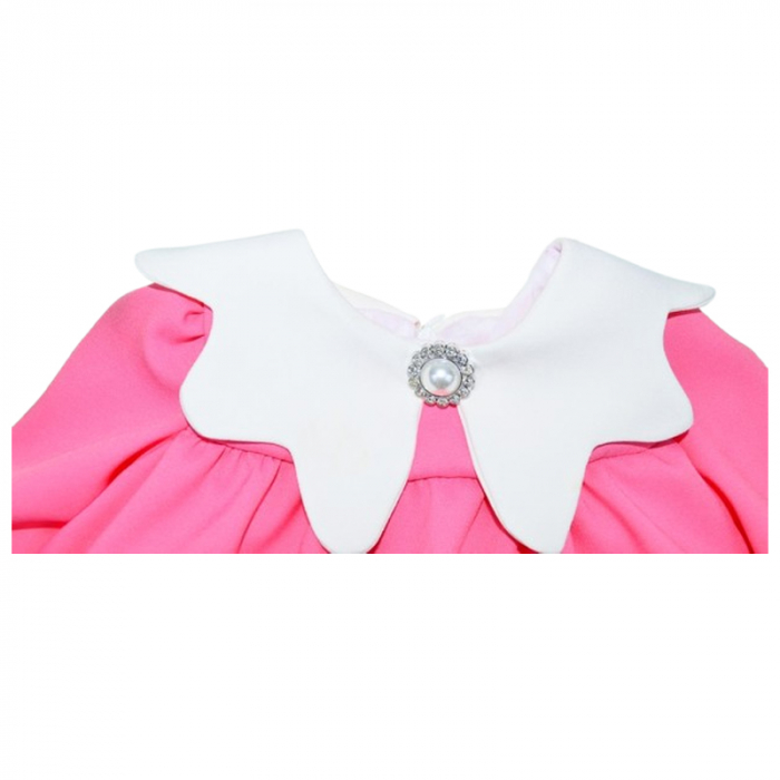 Set 2 piese rochie eleganta si bentita pentru fete, Mini Junior RCMJ2703-1, Roz [2]