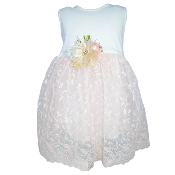 Set 2 piese rochie eleganta si bolero pentru fete Cankus 270323-C, Coral [3]
